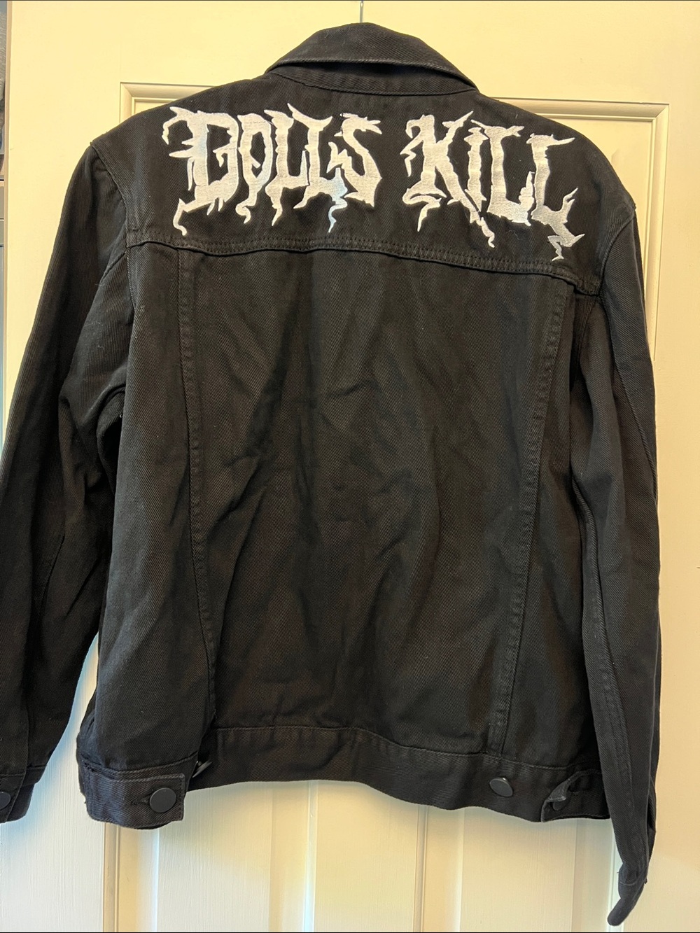 Dolls Kill Women’s Black Button-Front Denim Jacket
